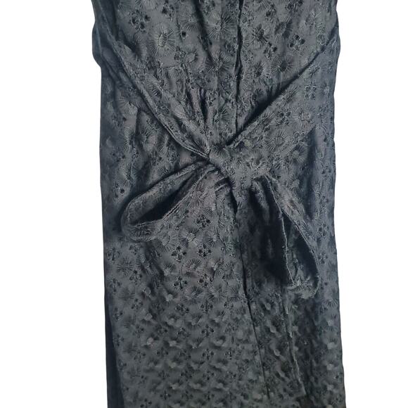 Nanette Lepore Black Bustier Eyelet Lace Dress Women's Size 10 Black Midi A-Line - Picture 5 of 16